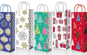 Пакет подарочный ламинированный (123*362*78) 454/455/456/457/458 mix В