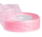 Лента органза,25mmx25yards, цв.нежно-розовый