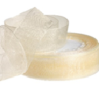 Лента органза,25mmx25yards, цв.кремовый