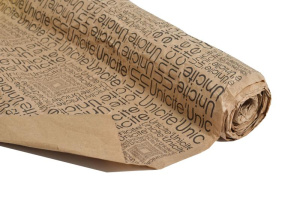 Бумага Эко-крафт "Буквы" черный 70см*5 ярд ± 5%