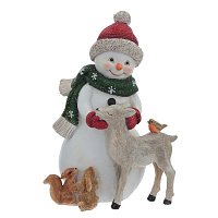 Фигурка декоративная "Снеговик с оленем",L12 W9.5 H16.5 см 763393