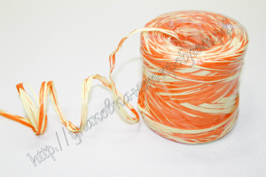 Рафия (лента) 1,5 мм*200 м огненно-оранжевая