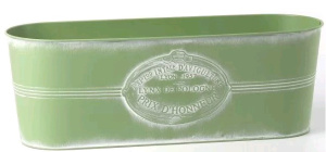 Декоративное кашпо 41X14,5XH14,2/B37,5X10,5СМ, зеленый, металл