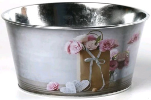 Декоративное кашпо "Подарок" D19.5XH9.8CM/B15.2, металл