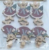 Набор декоративных прищепок Олени 3,5 см 6 шт