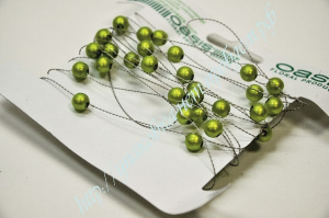 Бусы на проволоке светло-зеленые 3м