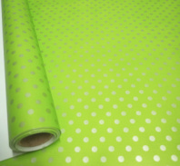 Полипленка матовая 80 мкр 60 см*8 м "Крафтовый горох" салатовый/серебро