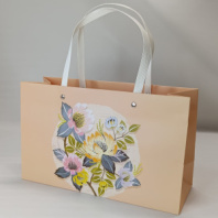 Пакет подарочный "Флора", 28*17*10см, персиковый Пакет подарочный "Флора", 28*17*10см, персиковый