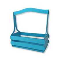 Декоративный ящик двухреечный прямоугольный 250*125 h255 Бирюзовый