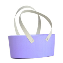 Коробка сумка Овал с 2 ручками светло-фиолетовый