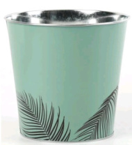 Декоративное кашпо "Тень пальмы" D18XH17,5CM/B13,5, зеленый, металл Декоративное кашпо "Тень пальмы" D18XH17,5CM/B13,5, зеленый, металл