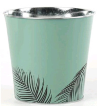 Декоративное кашпо "Тень пальмы" D18XH17,5CM/B13,5, зеленый, металл