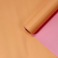 Пленка матовая Корея двухсторонняя персиковый/бледно розовый 48см*10м 60мкр