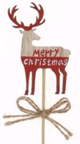 Фигурка декоративная Олень на палочке 27,5х6,5х0,5 см красный Фигурка декоративная Олень на палочке 27,5х6,5х0,5 см красный