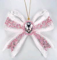 Фигурка декоративная Филигранный бант на подвеске украш. камнем 11 см акрил