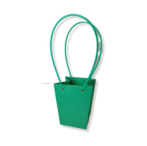 Пакет под цветы 13*9,5*15см Конус Тиффани с пластиковой ручкой