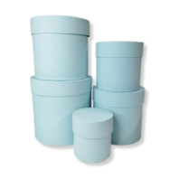 Коробки круглые набор из 5-ти (10*10/13*13/15*15/16*16/18*18) .голубой