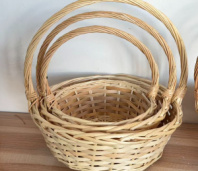 Набор корзин круглые 3 шт.  L:D35  высота 12 см, высота с ручкой 3 см, дно 38 см.M:D30 Н11/ НH31/ 23