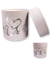 Коробка круглая 13,5*13,5 с тиснением "Два Сердца" пыльная роза