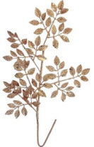 Декоративная новогодняя ветка с глиттером, 63 см, золотой