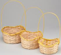 Н-р корзин плетеных (бамбук): D19хH7.5х9.5хHH31,D22х H9х11хHH34,D24хH9х11.5хHH35, 3 шт. натур/желтый