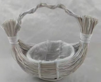 Корзина (плошка) плетеная (ива): D22XH13XHH32 BD13 длина 34см, 1 шт., белый Корзина (плошка) плетеная (ива): D22XH13XHH32 BD13 длина 34см, 1 шт., белый