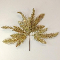 Ветка декоративная с глиттером 23 см золото Ветка декоративная с глиттером 23 см золото
