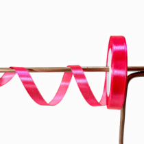 Лента атласная,12mmx25yards, цв. ярко-розовый