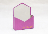 Конверт 180*240*70 с золот. тиснением "P.s. I love you" малиновый