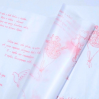 Пленка матовая с рисунком 50 мкр "Признание" красный 60см*10 ярд ± 5%