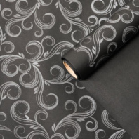 Бумага Пергамент - калька с рис. "Феникс" 50см *10м ± 5% серебро на черном