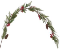 Гирлянда с ягодами и шишками, 135 см