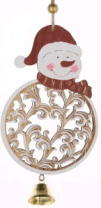 Декоративная подвеска Снеговик с колокольчиком 14х9х0,5 см Декоративная подвеска Снеговик с колокольчиком 14х9х0,5 см