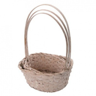 Набор корзин плетеных (бамбук) D22*18*H10/34 см D24*19*H10/36 см D27*21*H10/38 см 3шт натуральный