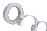 Лента простая (2см*50м) Горошек черный на белом Р2090