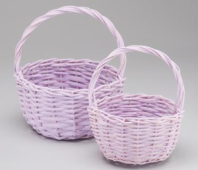 Набор корзин плетеных (ива), D24x13/26 см, D18x11/23 см, 2 шт., сиреневый