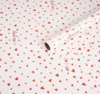 Бумага тишью Влагостойкая Сердца 60см*10м Белая