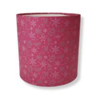Коробка круглая без крышек 10*10 .малиновый/новогодний рисунок