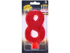 Свеча цифра Гигант глиттер №8 13см/А ЕУТ