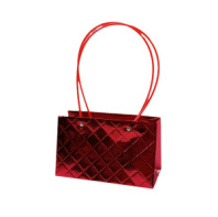 Пакет подарочный "Мастхэв" металлизированный тисненый, 22х10х13 см, красный 