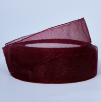 Лента органза,25mmx25yards, цв.марсала