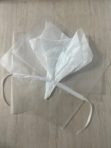 Быстросборная упаковка Форма №1. Цвет пленки: мат. прозрачный с бел.тиш.; размер букета: в40,ш35 Быстросборная упаковка Форма №1. Цвет пленки: мат. прозрачный с бел.тиш.; размер букета: в40,ш35