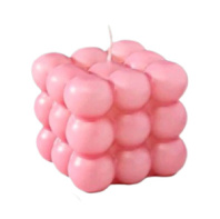 Свеча интерьерная "Бабл, куб" розовый 6 х 6 см Свеча интерьерная "Бабл, куб" розовый 6 х 6 см