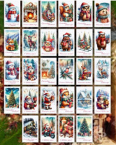 Набор карточек Новый год Норвежский (28шт) Набор карточек Новый год Норвежский (28шт)