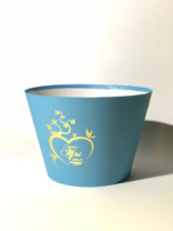 Конус под цветы 11,5*17*12 с тиснением "Ты в моём сердце" голубой