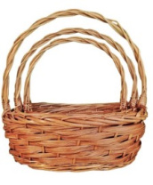 Корзинны из ивы. 3 шт, 40*30*H14*39, 35*25*H13*35, 28*21*H11*30, медовый