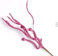 Ветка декоративная с глиттером 36 см розовый Ветка декоративная с глиттером 36 см розовый