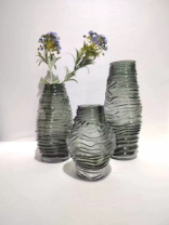 Ваза стеклянная 12*12*19 см, серый 