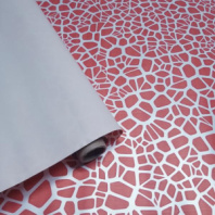 Матовая пленка двухсторонняя на втулке 50мкр "Мозайка" красный/пудра 60см*10 ярд ± 5%