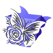 Декоративное кашпо "Бабочка" 95*100 h135 васильковый